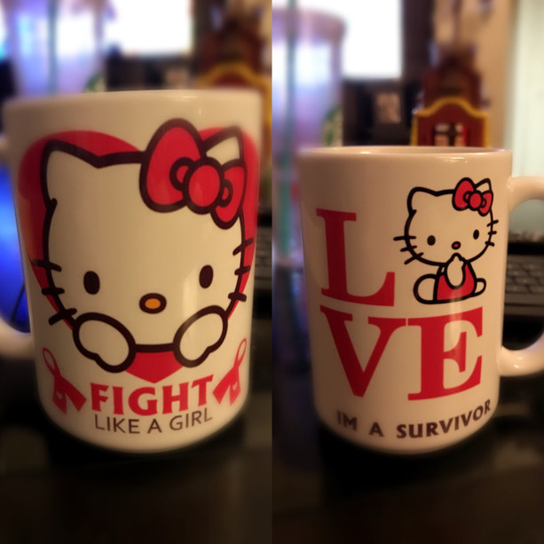 Custom Made Hello Kitty Cancer Survivor 15oz Coffee Mug