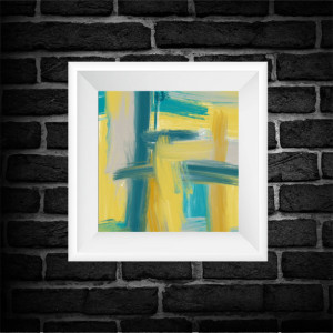 Teal Abstract Art Print - Square