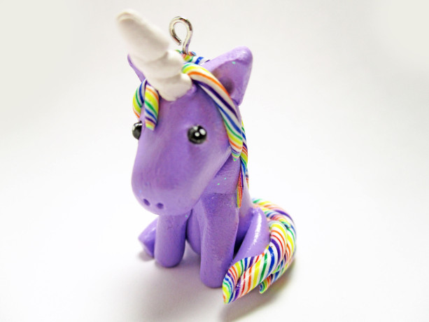 Custom Unicorn Necklace, Rainbow Lollipop Unicorn necklace, Kawaii Unicorn Necklace, Unicorn Chibi Necklace, Unicorn Horn Necklace, Clay
