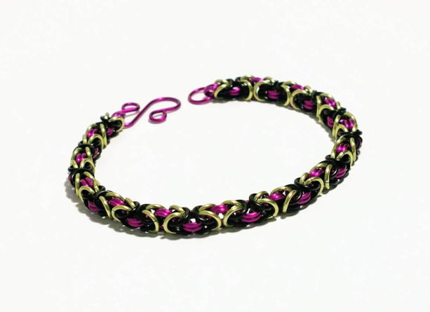 Maleficent bracelet byzantine chainmaille