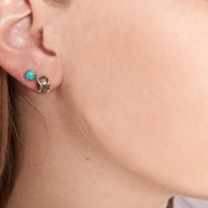 Aqua Chalcedony Stud Earrings