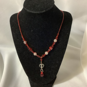 Red beaded necklace 