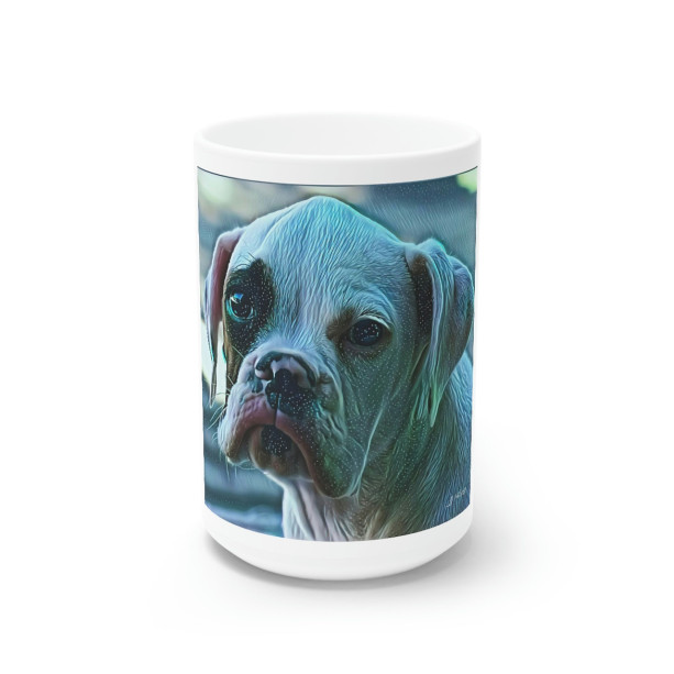 Little Pug Dog White Ceramic Mug, 11oz or 15oz Free Shipping