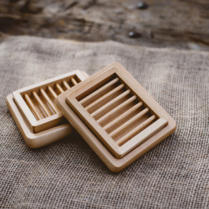 Natural Wooden Soap Dish Perfect for set of 2