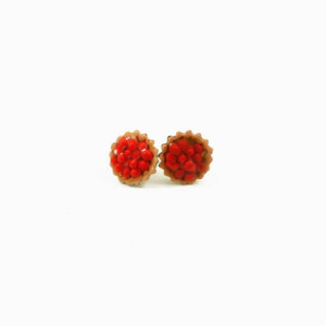 Cherry Tart Earrings with Surgical Steel Posts