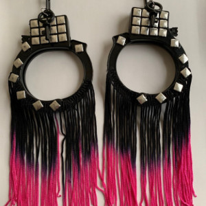 Neon ombre handcuff earrings