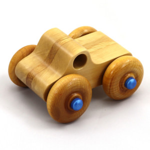 Wooden Toy Monster Truck Toy Monster Truck Handmade Finished With Satin Polyurethane and Metallic Sapphire Blue 496711514