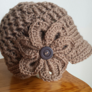 Newsboy hat with flower for teens or women