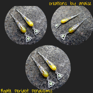 Yellow Agate Pendulum Earrings