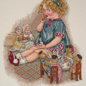 Let's Have A Tea Party - Hand Stitched Framed Art