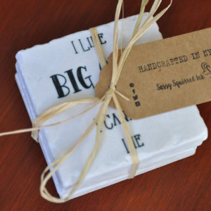 I Like Big Cups! Funny Coasters. Ideal for Wedding, Anniversary, Birthday, Christmas, Valentine's Day, Unique Gift. Handmade.