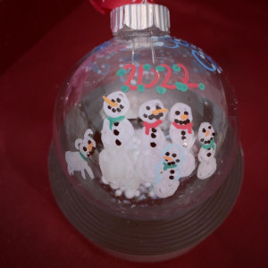 Custom Snowman Family Ornament