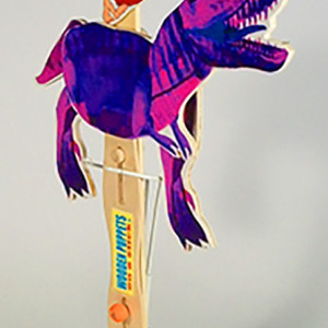 Wooden Puppet-  Dino with Caveman