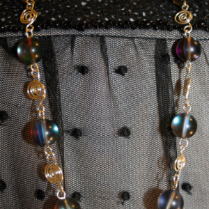 Amazing Aura Beads and Silver Spirals Necklace