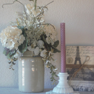 Mauve Rolled Honeycomb Beeswax Candles
