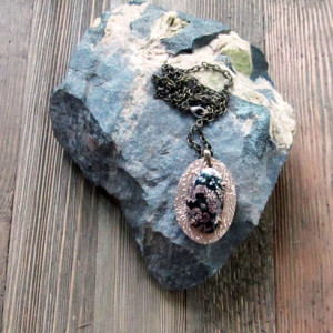 Bronze Metal Clay With Firecracker Jasper Pendant