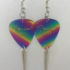 Rainbow Fender Dangle Earrings