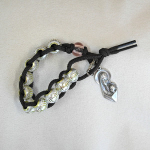 St. Therese Sacrifice Bracelet of Incised Aluminum Beads