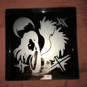 Angel Mother Moon Logo Mirror Glass Etching