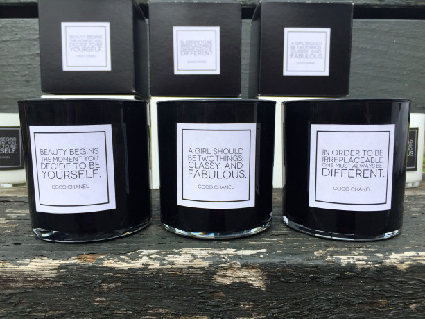 Scented Soy Candles. FREE SHIPPING. Set of 3. Chanel Quotes.