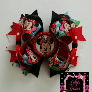 Minnie mouse inspired Stacked Boutique Hair Bow, Minnie mouse hair bow,  Minnie mouse bow, Minnie hair bow,  Minnie bow, Minnie mouse party