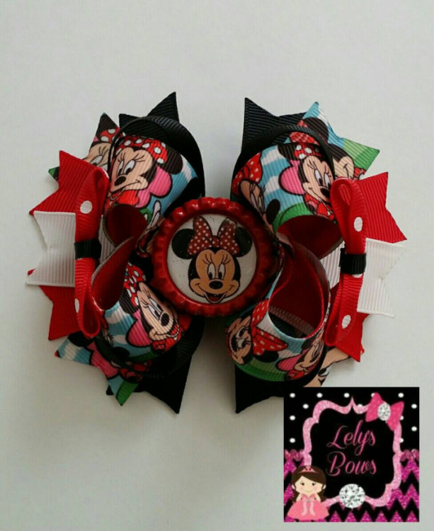 Minnie mouse inspired Stacked Boutique Hair Bow, Minnie mouse hair bow,  Minnie mouse bow, Minnie hair bow,  Minnie bow, Minnie mouse party