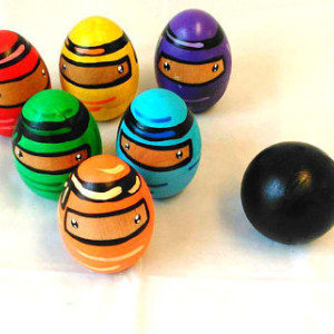 Ninja bowling set - Mini bowling set - Wooden bowling set - Gifts for boys - Kids game - Bowling - Ninja toy - Ninja gift - Wooden toy -
