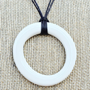 Minimalist porcelain pendant in glossy white