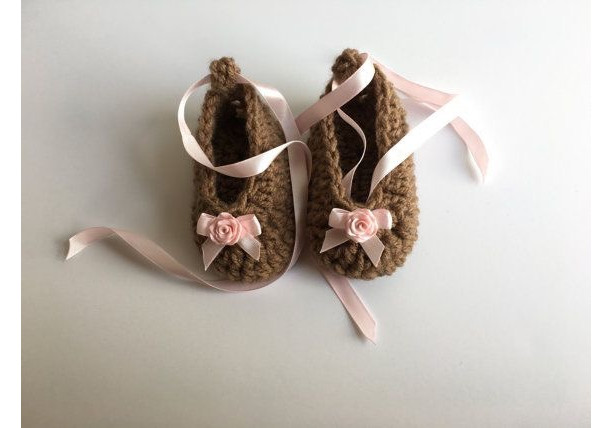 Crochet ballerina lace up shoes 