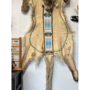 Beaded Mountain Lion Robe Native American Made