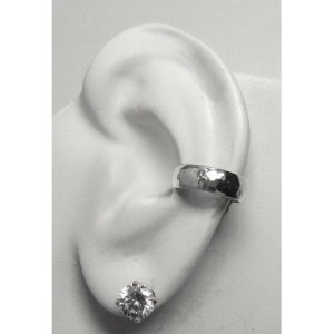 Ear Cuff Silver Ear cuff Non-pierced Cartilage Wrap Earring Fake Conch No Piercing Cuff Earring Faux Pierced Hoop Domed Hammered ELDSSHM