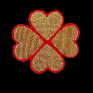 Genshin Impact RPG Inspired Iron On Red Gold Clover Patch Hat Patch for Klee Cosplay