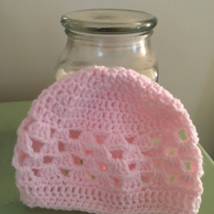 Light pink infant Crochet beanie