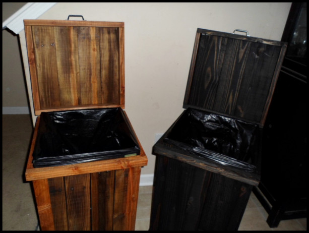 30 Gallon Wood Kitchen Trash Can