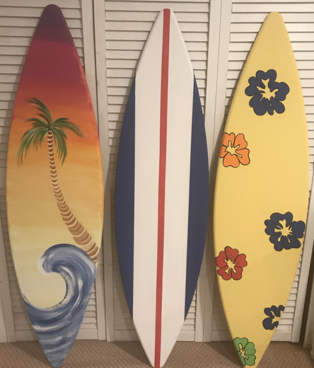 4ft wood surf surfboard beach pool wall art sign