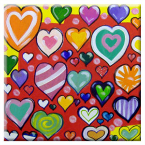 TILE - HEARTS - Signed By Artist A.V.Apostle