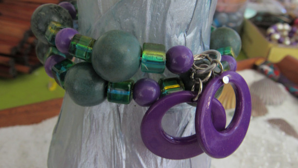 Beaded Bracelet Purple and Turquoise