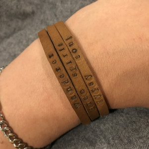 Leather phrase bracelets