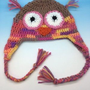 Owl crochet hat 