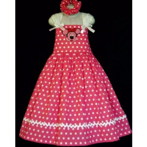 NEW Handmade Disney Minnie Mouse Pink Sun Dress Set Custom Sz 12M-10Yrs