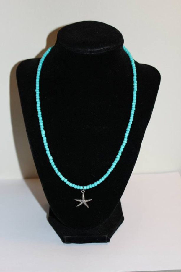 Turquoise Beaded Starfish Necklace
