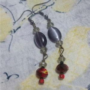Into the Gray Crystal Dangling Earrings