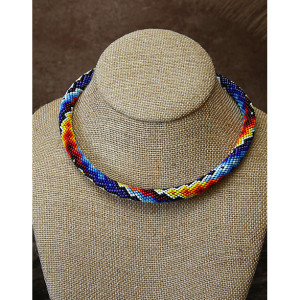 Artisan Crafted Flowing Color Beaded Necklace