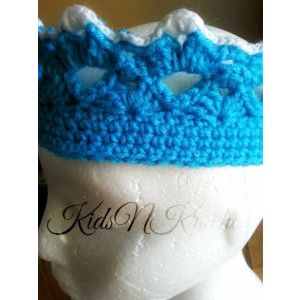 Crochet Ice Queen crown with braid. you choose size!
