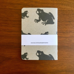 Frog Notebooks 2 pack 3.5in x 5in Pocket Notebook handcrafted journal diary sketchbook gift set handmade kraft Premium Notebook no logos