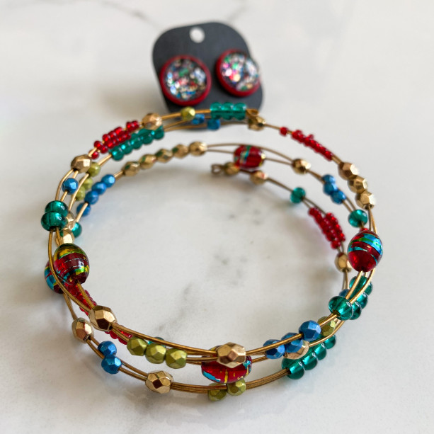 Woven Bracelet + Earring Set 