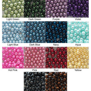 Copper Glass Pearl Dangle Earrings - Multiple Colors