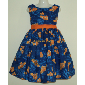 NEW Handmade Disney Nemo Clown Fish Blue Dress Custom Sz 12M-14Yrs