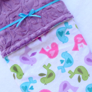 Baby Blanket - Bird Baby Blanket - Minky Baby Blanket - Baby Girl Blanket - Girl Baby Blanket - Baby Shower Gift - Bedding - Crib Bedding