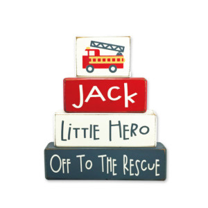 Fireman baby shower - personalized - fireman baby - wood sign